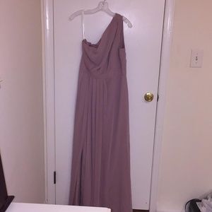 One shoulder Mauve colored gown